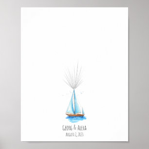 Waterverf Ship Fingerprint Gastenboek Poster