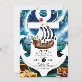 Waterverf Ship Fun Pirate Verjaardag Kaart