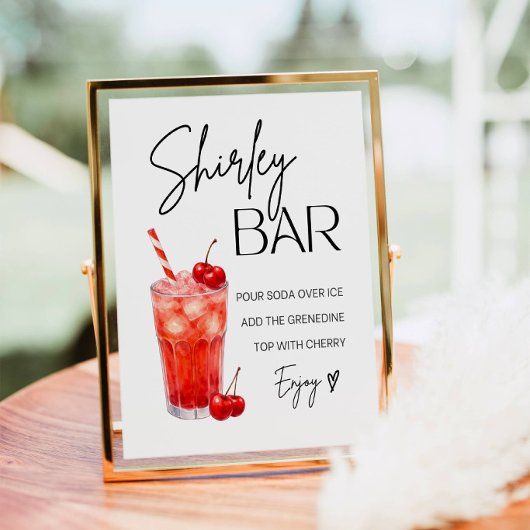 Waterverf Shirley Temple Bar Bord Poster