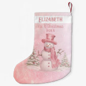 Waterverf Showman Baby's 1st Christmas Pink Kleine Kerstsok (Achterkant)