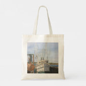 Waterverf Shrimp Boat Coastal Gevist Canvas tas (Achterkant)