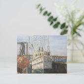 Waterverf Shrimp Boat Coastal Invitation Briefkaar Uitnodiging Briefkaart (Staand voorkant)