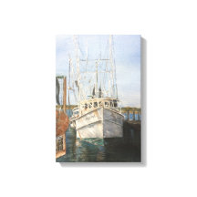 Waterverf Shrimp Boat Coastal Vist Canvas Art