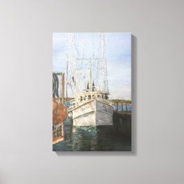 Waterverf Shrimp Boat Coastal Vist Canvas Art