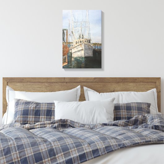 Waterverf Shrimp Boat Coastal Vist Canvas Art (Insitu (Slaapkamer))