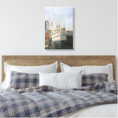 Waterverf Shrimp Boat Coastal Vist Canvas Art Afdruk (Insitu (Slaapkamer))
