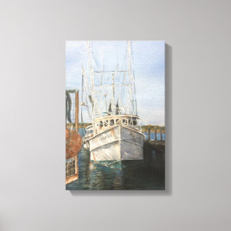 Waterverf Shrimp Boat Coastal Vist Canvas Art Afdruk