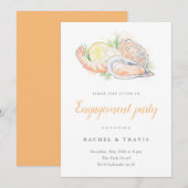 Waterverf Shrimp & Oyster Engangement Kaart (Voorkant / Achterkant)