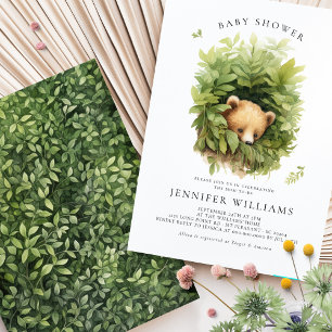 Waterverf Shy Brown Beer Baby shower Invitation