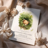 Waterverf Shy Brown Beer Baby shower Invitation