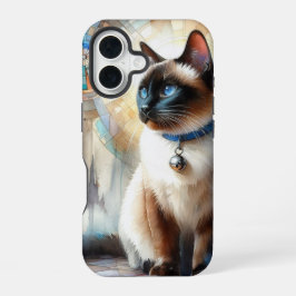 Waterverf Siamese Cat iPhone 16 Hoesje