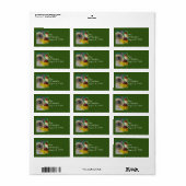 Waterverf Siamese Kitten en Hummingbird Art Etiket (Full Sheet)