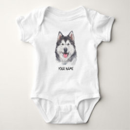 Waterverf Siberian Husky Dog Pet Romper