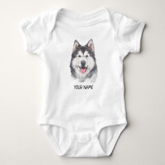 Waterverf Siberian Husky Dog Pet Romper (Voorkant)
