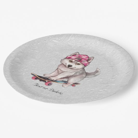 Waterverf Siberisch Husky Papier Bord (Gekanteld)