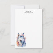 Waterverf Siberische Husky Dog Custom Dank u Notitiekaartje (Voorkant)