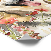 Waterverf Siberische Husky Dog Wall Art Poster (Hoek)