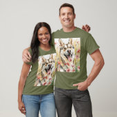 Waterverf Siberische Husky Dog Wall Art Poster T-shirt (Unisex)