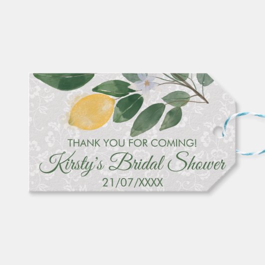 Waterverf Siciliaans Vrijgezellenfeest Lemons Cadeaulabel (Voorkant (Horizontaal))