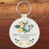Waterverf Siciliaanse citroenen bruiloft Sleutelhanger (Voorkant)