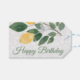Waterverf Siciliaanse citroenen Gefeliciteerd Cadeaulabel