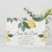 Waterverf Siciliaanse citroenen slaan de datum op Kaart (Staand voorkant)