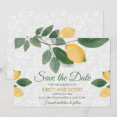 Waterverf Siciliaanse citroenen slaan de datum op Kaart (Voorkant / Achterkant)