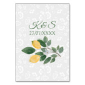Waterverf Siciliaanse Citroenen Trouwtafel Nummer Kaart (Achterkant)