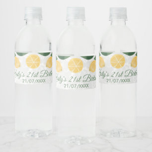 Waterverf Siciliaanse citroenen verjaardag Waterfles Etiket