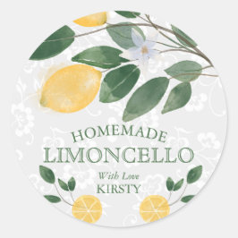 Waterverf Siciliaanse citroenen zelfgemaakte limon Ronde Sticker
