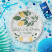 Waterverf Siciliaanse Lemons Birthday Papieren Bordje (Feest)