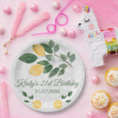 Waterverf Siciliaanse Lemons Birthday Papieren Bordje (Feest)