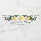 Waterverf Siciliaanse Lemons Birthday Waterfles Etiket (Enkel label)