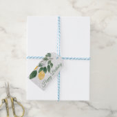Waterverf Siciliaanse Lemons Happy Birthday Cadeaulabel (Met Touw)