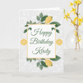 Waterverf Siciliaanse Lemons Happy Birthday Kaart (Gele Bloem)