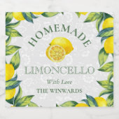Waterverf Siciliaanse Lemons Homemade Limoncello Likeurfles Etiket (Enkel label)