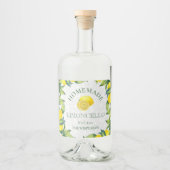 Waterverf Siciliaanse Lemons Homemade Limoncello Likeurfles Etiket (Voorkant)
