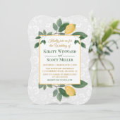 Waterverf Siciliaanse Lemons Wedding Kaart (Staand voorkant)