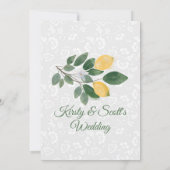 Waterverf Siciliaanse Lemons Wedding Kaart (Achterkant)