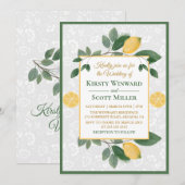 Waterverf Siciliaanse Lemons Wedding Kaart (Voorkant / Achterkant)