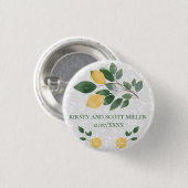 Waterverf Siciliaanse Lemons Wedding Ronde Button 3,2 Cm (Voorkant /achterkant)