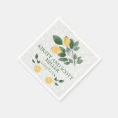 Waterverf Siciliaanse Lemons Wedding Servet (Hoek)