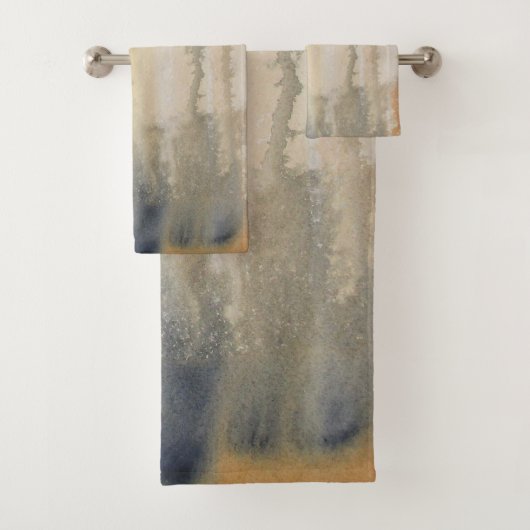 Waterverf Sienna Wilds Abstract Bad Handdoek (Insitu)