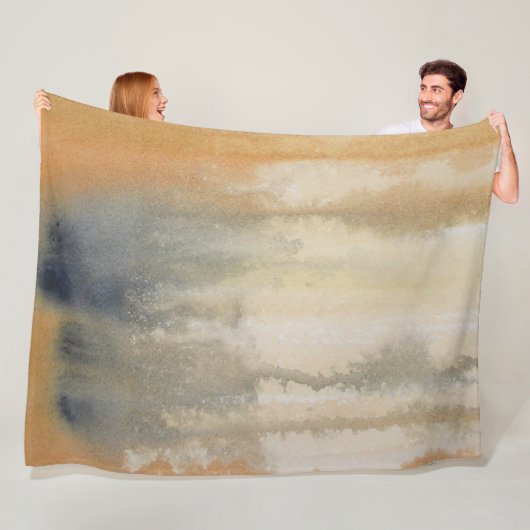 Waterverf Sienna Wilds Abstract Fleece Deken (In situ)