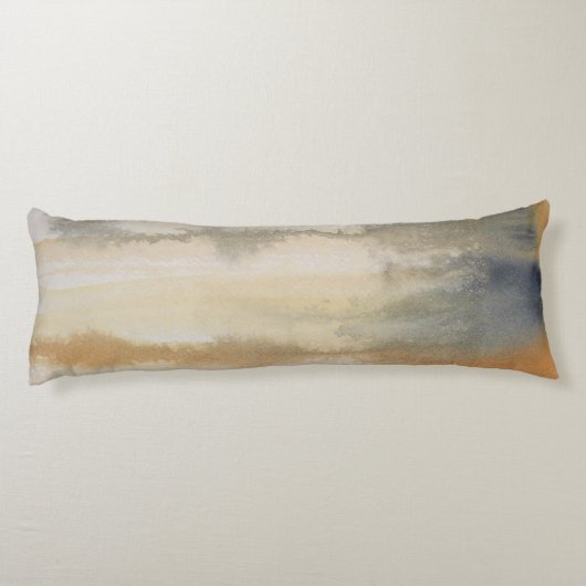 Waterverf Sienna Wilds Abstract Lichaamskussen (Achterkant)