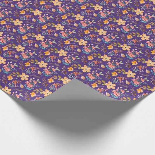 Waterverf sierbloemen cadeaupapier (Hoek)