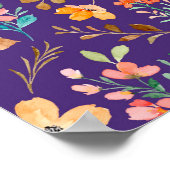 Waterverf sierbloemen poster (Hoek)