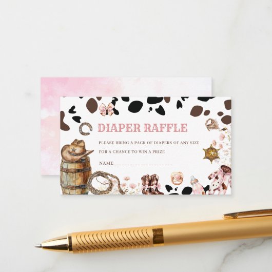 Waterverf sierlijke Kleine cowgirl Rodeo Country b Informatiekaartje (Voorkant / Achterkant in situ)