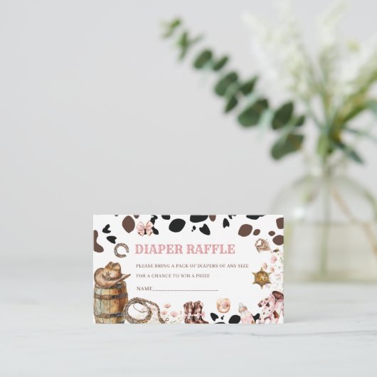 Waterverf sierlijke Kleine cowgirl Rodeo Country b Informatiekaartje (Staand voorkant)