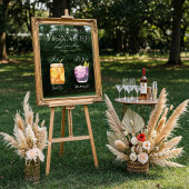 Waterverf Signature Drink Wedding Bar Sign Cling Raamsticker